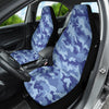 Blue Camouflage Car Seat Covers, Camo Front Seat Protectors Pair, Auto
