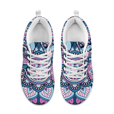 Image of Blue Colorful Mandala Low Top Shoes, Shoes,Training Shoes, Top Shoes,Running Kids Shoes, Custom Shoes, Shoes Casual Shoes, Athletic Sneakers