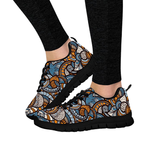 Image of Blue Colorful Mosaic Low Top Shoes, Casual Shoes, Womens, Top Shoes,Running Athletic Sneakers,Kicks Sports Wear, Shoes Mens, Kids Shoes