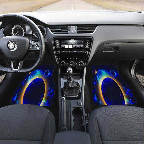 Image of Blue Cosmic Nebula Galaxy Outer Space Car Mats Back/Front, Floor Mats Set, Car Accessories