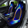 Cosmic Nebula Galaxy Car Seat Covers, Blue Outer Space Front Seat Protectors