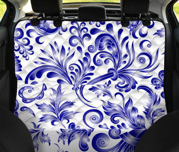 Blue Doodle Paisley Pattern Car Seat Covers , Abstract Art, Backseat Pet