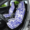 Paisley Pattern Blue Car Seat Covers, Doodle Front Seat Protectors Pair, Auto