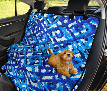 Blue Ethnic Design Pattern Car Seat Covers , Abstract Art, Backseat Pet