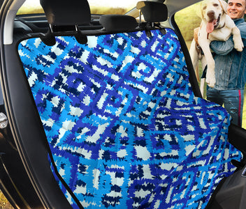Blue Ethnic Design Pattern Car Seat Covers , Abstract Art, Backseat Pet
