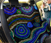 Blue Ethnic Design Pet Car Seat Covers , Abstract Art, Backseat Protector,