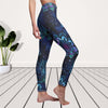 Blue Galaxy Gradient Mandala Women's Cut & Sew Casual Leggings, Yoga Pants,