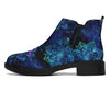 Blue Galaxy Mandala Fashion Boots,Handmade Boots,Women's Ankle Boots Women's Boots,Vegan Leather,Rain Boots,Leather Boots Women