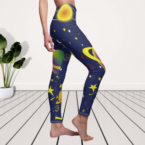 Image of Blue Galaxy Multicolored Colorful Planet Outer Space Women's Cut & Sew Casual