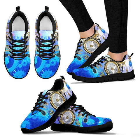 Image of Time Gears Women's Sneaker , Breathable, Custom Printed Hippie Style,
