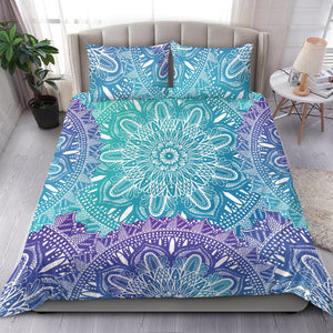 Blue Gradient Floral Mandala Bedding Coverlet, Bedding Set, Twin Duvet Cover,Multi Colored,Quilt Cover,Bedroom Set,Bedding Set,Pillow Cases