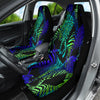 Zebra Tropic Animal Pattern Car Seat Covers, Blue & Green Front Seat Protectors