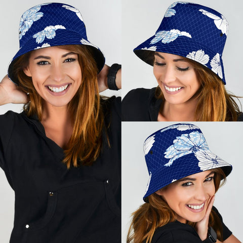 Image of Blue Hawaiian, Breathable Head Gear, Sun Block, Fishing Hat, Unisex Bucket Hat,