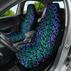 Blue Leopard Cheetah Tiger Print Car Seat Covers, Animal Design Front Seat
