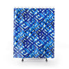 Blue Line Abstract Multicolored Shower Curtains, Water Proof Bath Decor | Spa |