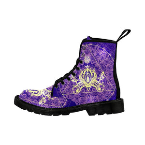 Blue Mandala Lotus Womens Boots, Comfortable Boots,Decor Womens Boots,Combat Boots Rain Boots,Hippie