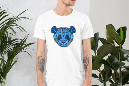 Blue Mandala Panda Unisex T,Shirt, Mens, Womens, Short Sleeve Shirt, Graphic