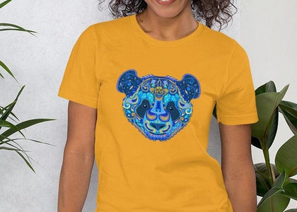 Blue Mandala Panda Unisex T,Shirt, Mens, Womens, Short Sleeve Shirt, Graphic