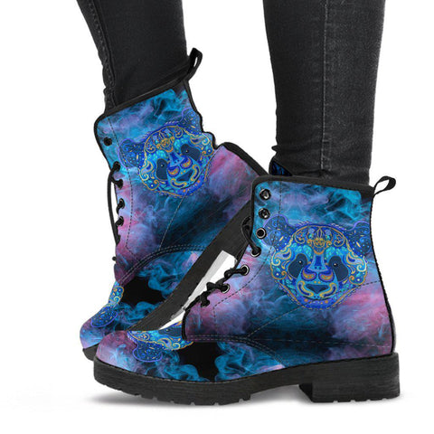 Image of Blue Panda Mandala Women's Vegan Leather Classic Boots, , Hippie