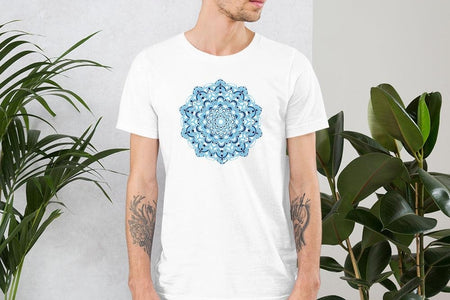 Blue Mandala Unisex T,Shirt, Mens, Womens, Short Sleeve Shirt, Graphic Tee,
