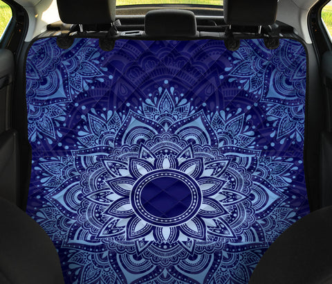 Image of Blue Mandalas Boho Chic Design - Bohemian Car Back Seat Covers for Pets, Abstract Art Seat Protector, Unique Car Accessories