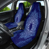Boho Chic Blue Mandalas Car Seat Covers, Front Seat Protectors Pair, Auto