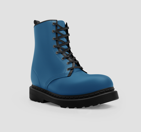 Image of Blue Stylish Vegan Handmade Women's Boots - Classic Crafted Shoes For Girls - Perfect Gift Idea