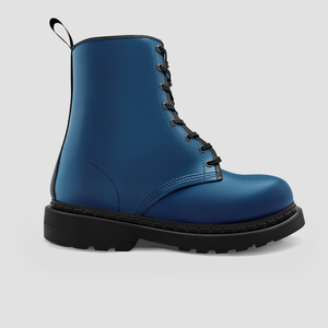 Blue Stylish Vegan Handmade Women's Boots - Classic Crafted Shoes For Girls - Perfect Gift Idea