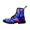 Blue Nebula Womens Combat Style Boots, Lolita Combat Boots,Hand Crafted,Multi Colored,Streetwear