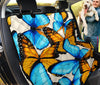 Blue Orange Butterflies Abstract Art , Car Back Seat Pet Covers, Artistic