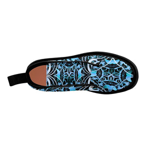 Blue Paisley Colorful Womens Boots Seamless Pattern