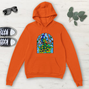 Blue Peacock Mosaic Multicolored Classic Unisex Pullover Hoodie, Mens, Womens,