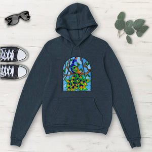 Blue Peacock Mosaic Multicolored Classic Unisex Pullover Hoodie, Mens, Womens,