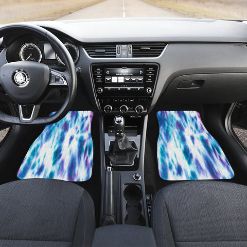 Image of Blue Pink Cotton Candy Tie Dye Abstract Art Car Mats Back/Front, Floor Mats Set,