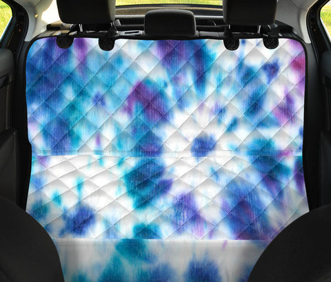 Image of Cotton Candy Blue Pink Tie Dye Abstract Art - Pet-Friendly Car Back Seat Covers, Artistic Backseat Protector, Unique Car Accessories