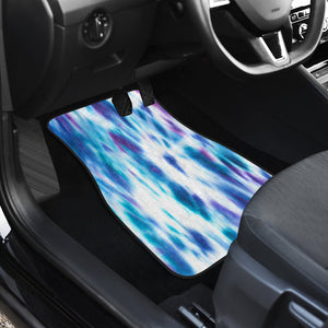 Blue Pink Cotton Candy Tie Dye Abstract Art Car Mats Back/Front, Floor Mats Set,