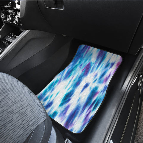 Image of Blue Pink Cotton Candy Tie Dye Abstract Art Car Mats Back/Front, Floor Mats Set,