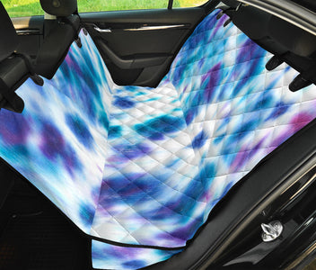 Cotton Candy Blue Pink Tie Dye Abstract Art - Pet-Friendly Car Back Seat Covers, Artistic Backseat Protector, Unique Car Accessories