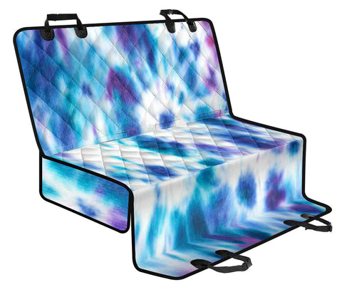 Image of Cotton Candy Blue Pink Tie Dye Abstract Art - Pet-Friendly Car Back Seat Covers, Artistic Backseat Protector, Unique Car Accessories