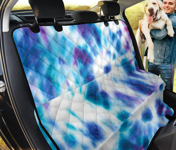 Cotton Candy Blue Pink Tie Dye Abstract Art - Pet-Friendly Car Back Seat Covers, Artistic Backseat Protector, Unique Car Accessories