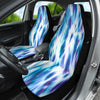 Cotton Candy Tie Dye Blue & Pink Car Seat Covers, Abstract Art Front Seat