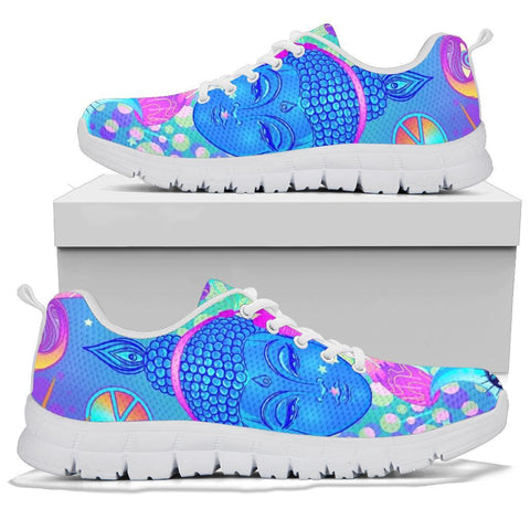 Image of Blue Buddha Women's Sneaker , Breathable, Custom Printed Hippie Style,