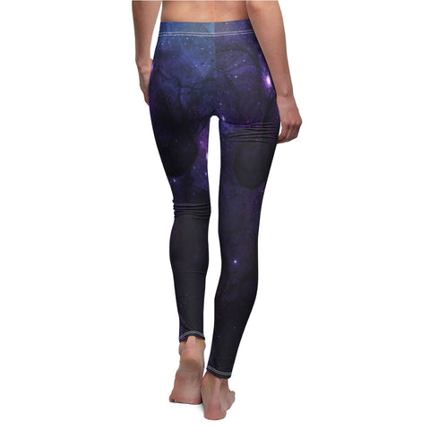 Image of Blue Purple Galaxy Universe Nebula Women's Cut & Sew Casual Leggings, Yoga