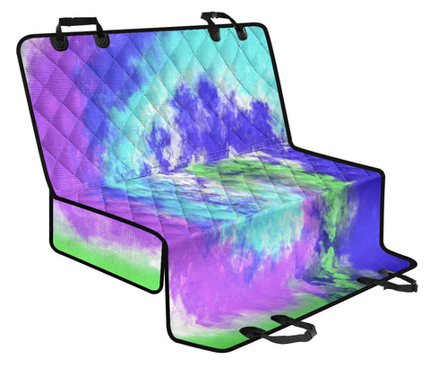 Image of Tie Dye Art in Blue, Purple, and Green , Abstract Car Back Seat Pet Covers,