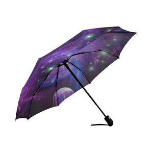 Blue Purple Nebula Custom Rain Umbrella,Rain Gear Weather,Colorful,Custom Umbrella,Parasol,Anti UV Auto-Foldable Umbrella