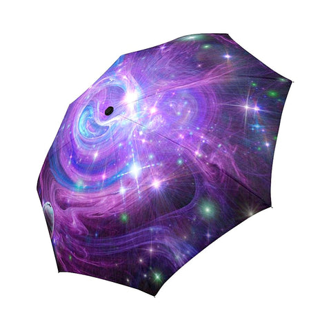 Image of Blue Purple Nebula Custom Rain Umbrella,Rain Gear Weather,Colorful,Custom Umbrella,Parasol,Anti UV Auto-Foldable Umbrella