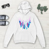 Blue Purple Pink Feather Necklace Classic Unisex Pullover Hoodie, Mens, Womens,
