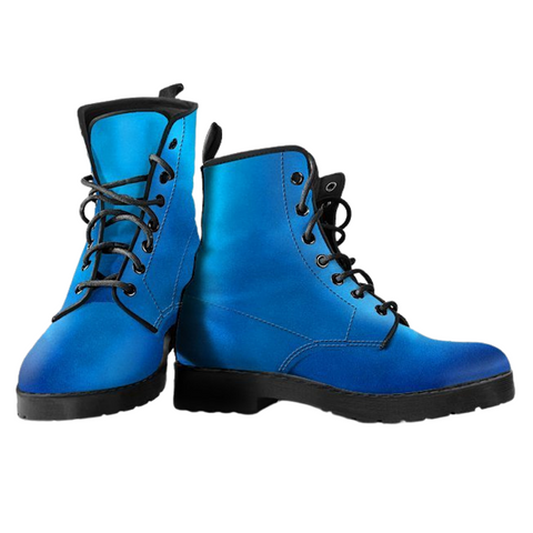 Image of Blue Rose Women's Vegan Leather Boots, Rain Boots, Hippie Style,