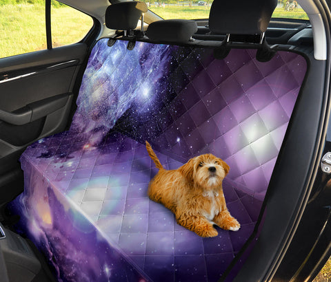 Image of Blue Space Nebula Art , Abstract Car Back Seat Pet Covers, Cosmic Backseat
