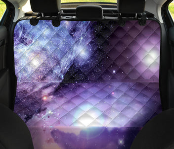 Blue Space Nebula Art , Abstract Car Back Seat Pet Covers, Cosmic Backseat